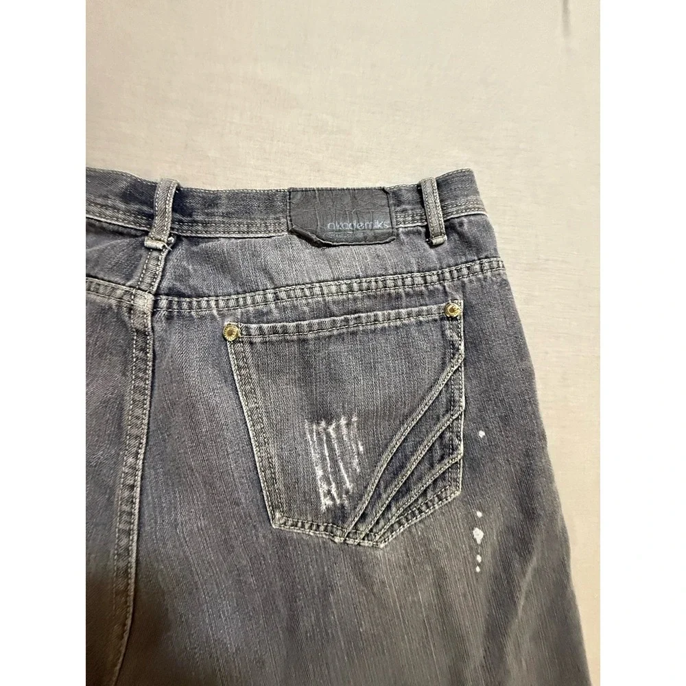 Vintage Akademiks Baggy Denim‎ Shorts Men's 40 Black Hip Hop Embroidered Y2k